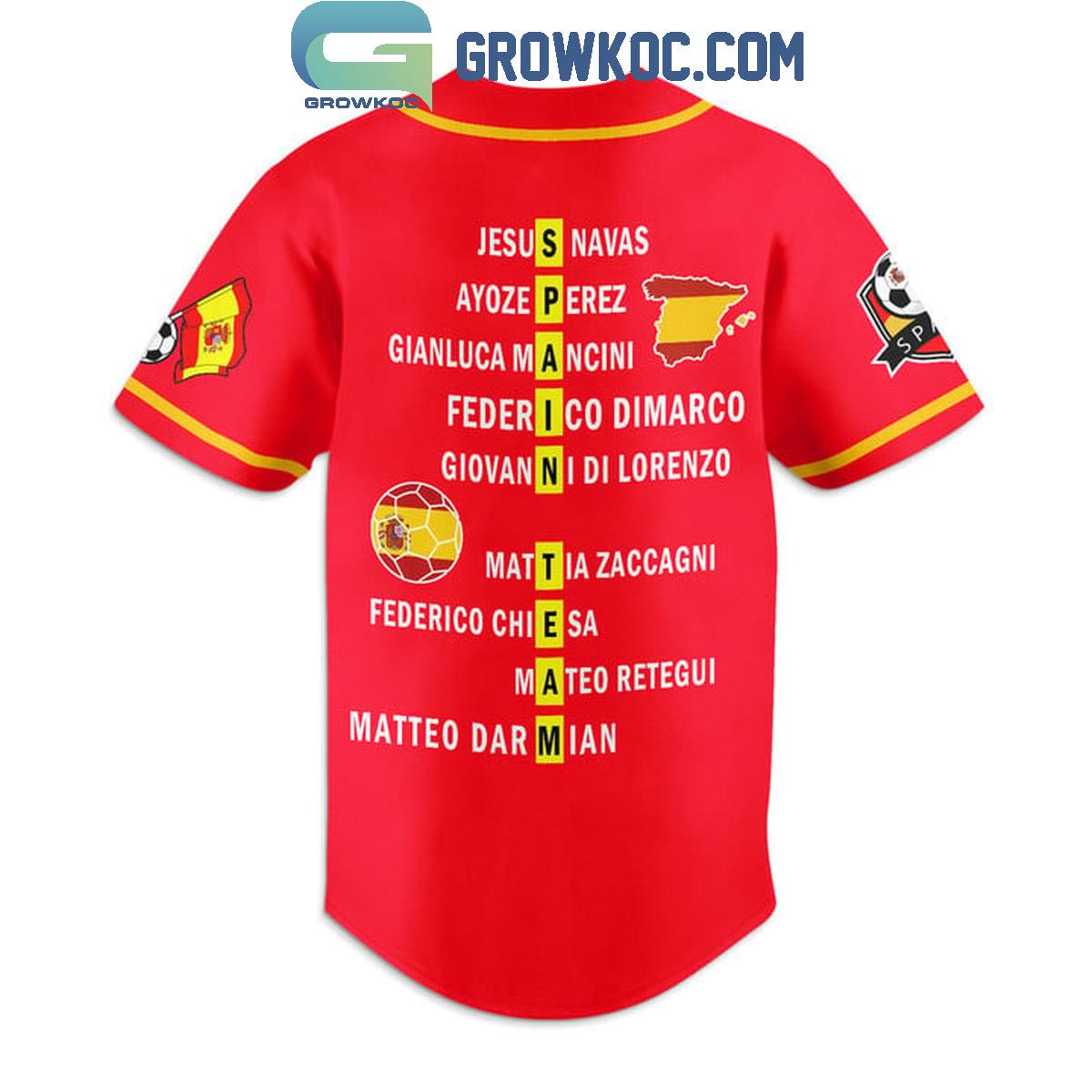 Spain Team European Football Championship UEFA EURO 2024 Personalized Baseball Jersey