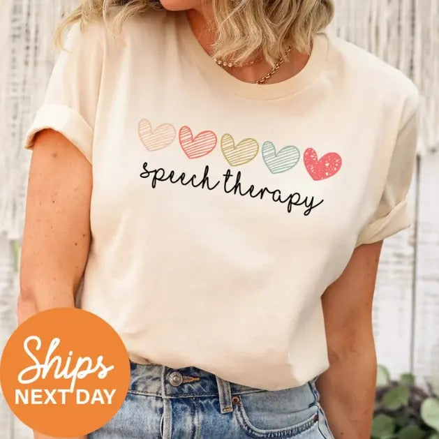 Speech Therapy Shirt, SLP Shirt, SLPA Shirt, Speech Pathology Shirts, Gift for Speech Therapist, Valentines Day Gift,...