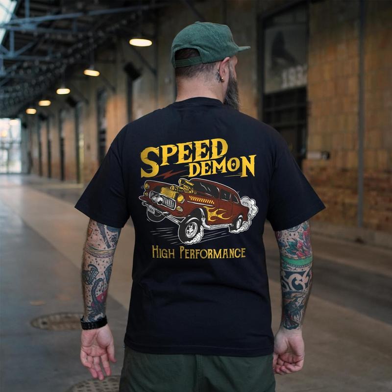Speed Demon High Performance Printed Men's T-shirt, Gifts for the Man of Character, Merch gift Hoodie, Sweatshirt