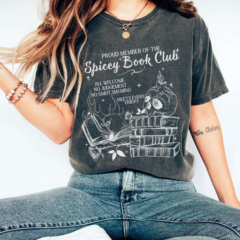 Spicey Book Club T-Shirt, Smut Sweatshirt, Enemies To Lovers Hoodie, Romantasy Book Club Sweater, Bookish Merch