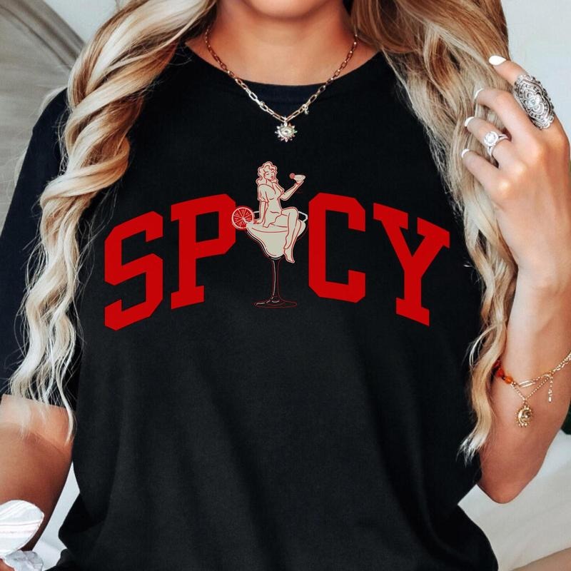 Spicy Unisex T-shirt, Spicy Margarita Shirt, Fun Gift for Margarita Lovers, Spicy Varsity Shirt, Trendy Graphic Tee...