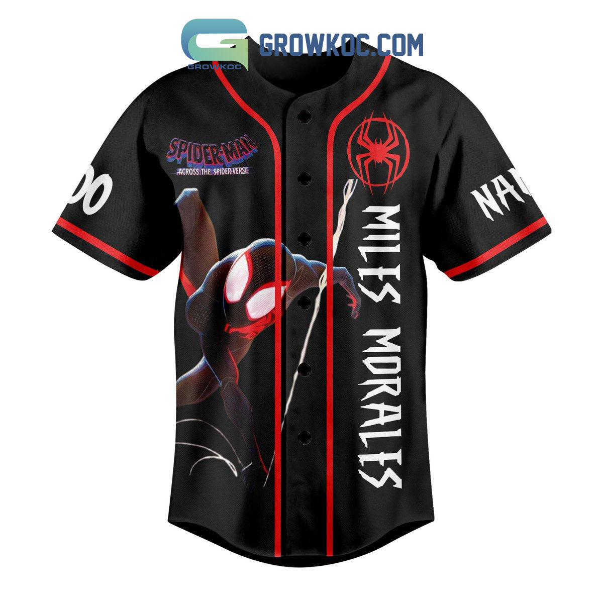Spiderman Miles Morales Personalized Baseball Jersey