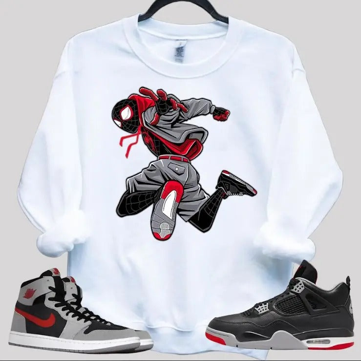 Spidey Kicks Sweatshirt T-Shirt To Match Sneaker Black and White Hoodie | WearSparks.com
