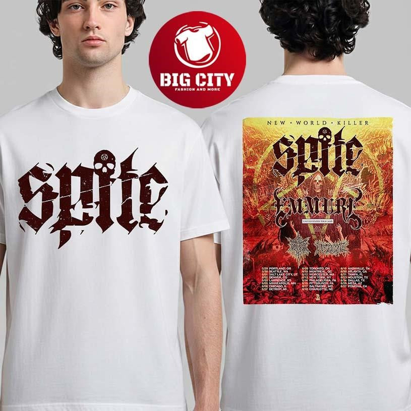 Spite New World Killer Tour 2026 United States Tour City Dates Two Sided Shirt