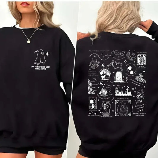 Spooky Halloween Season Shirt, Halloween Song Lyrics Sweatshirt, Can't Turn Back How I'm Haunted Shirt, Shirt For Men And...