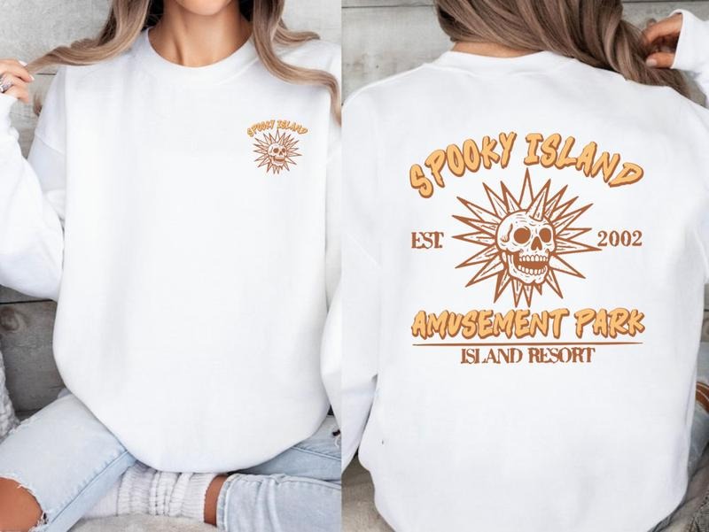Spooky Island 2 side Shirt, Vintage Cartoon Halloween Movie Shirt, Spooky Island Disco Skull, Halloween Gift, Summer...