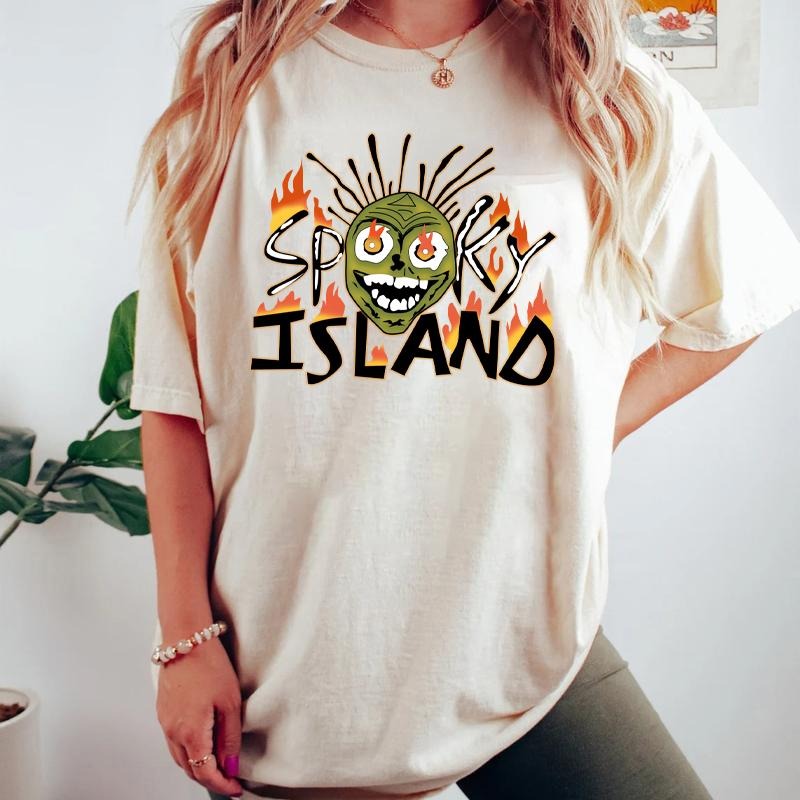 Spooky Island Amusement Park Shirt, Halloween Tee, Retro Ghost Town Vibes, Funny Haunted Adventure Shirt, Fall Gift...