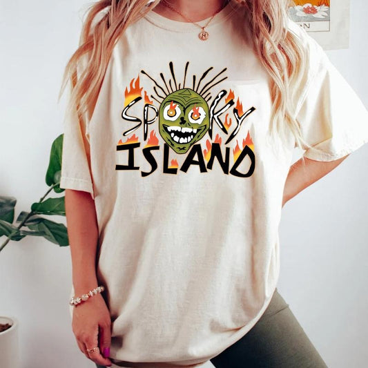 Spooky Island Amusement Park Shirt, Halloween Tee, Retro Ghost Town Vibes, Funny Haunted Adventure Shirt, Fall Gift...