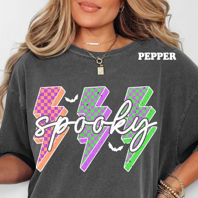 Spooky Lightning Bolts Shirt ~ Unisex Apparel Relaxed Fit Printed In The USA Clothing Womenswear Casual Comfort Cotton...