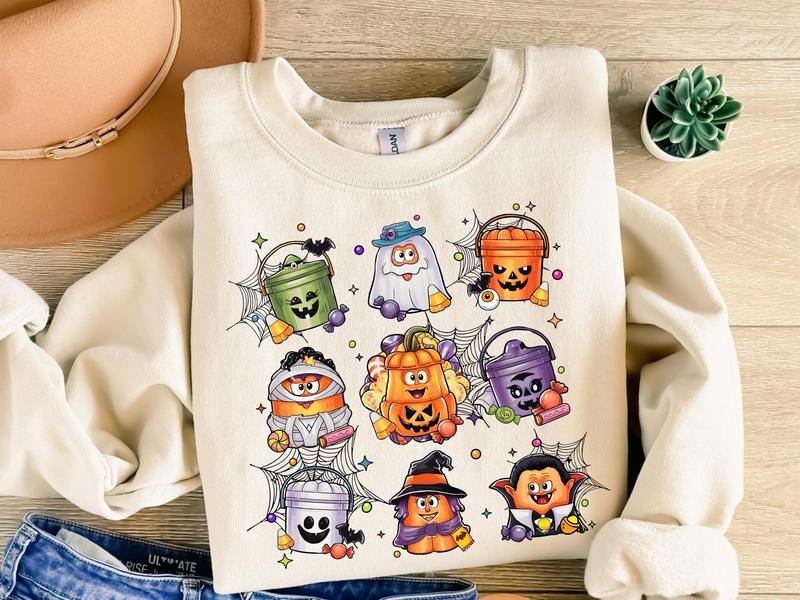 Spooky Nuggets Meal Bucket Halloween Sweatshirt, Spooky Nuggets Shirt, Halloween Chicken Lover Shirt, Spooky Season,...