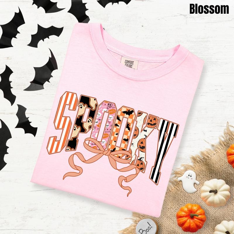Spooky Patterns Coquette Comfort Colors T-Shirt 'NLB' Hoodie, Sweatshirt | WearSparks.com