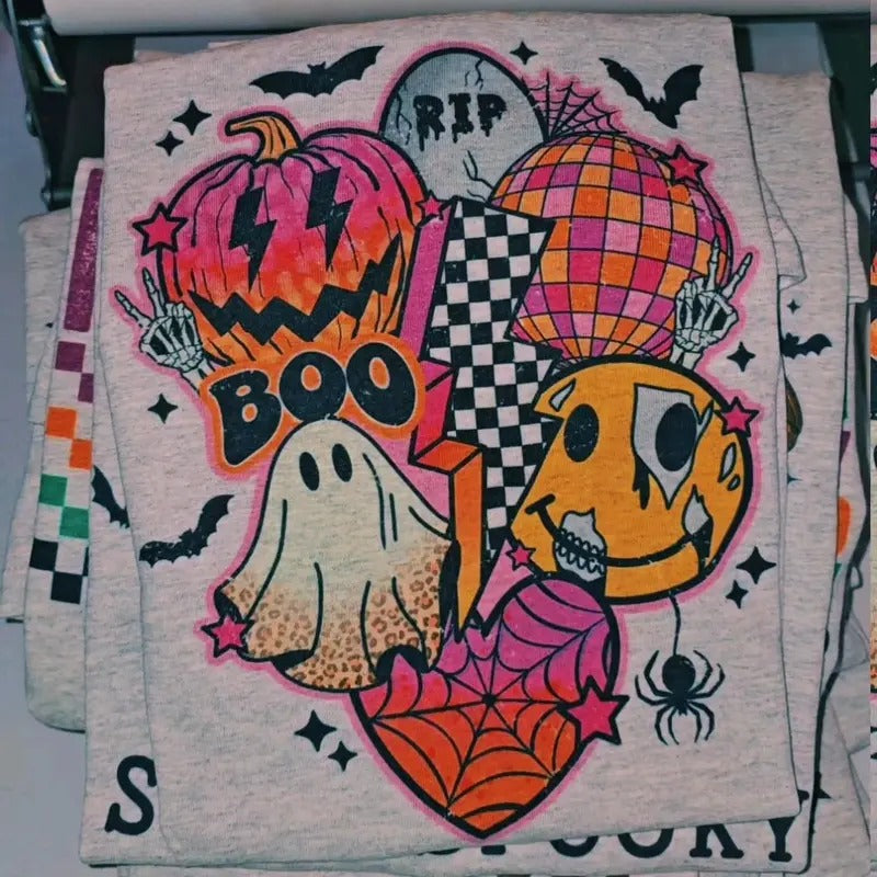 Spooky Retro Halloween Graphic Tee Loose fit Hoodie, Sweatshirt | WearSparks.com