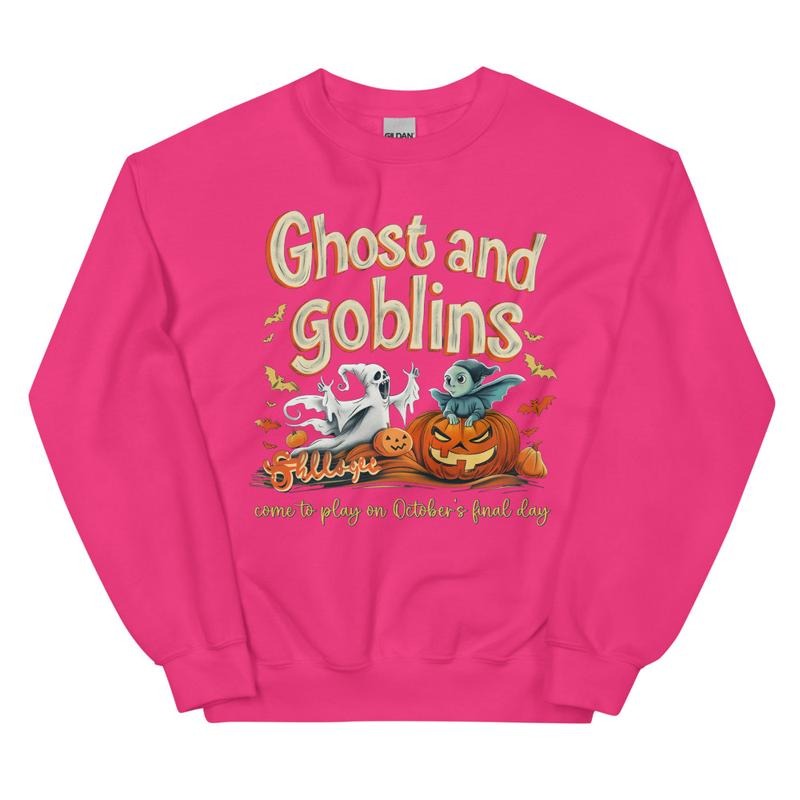 Spooky Season Crewneck, Ghosts and Goblins Sweatshirt, Spooky Season Graphic Oversized Halloween Graphic Crewneck, Cotton...