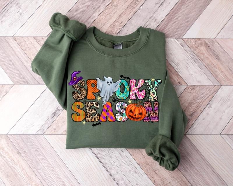 Spooky Season Ghost Sweatshirt Ghost Sweatshirt Halloween Favorite Cute Ghost Sweatshirt Halloween Gift Spooky Season...