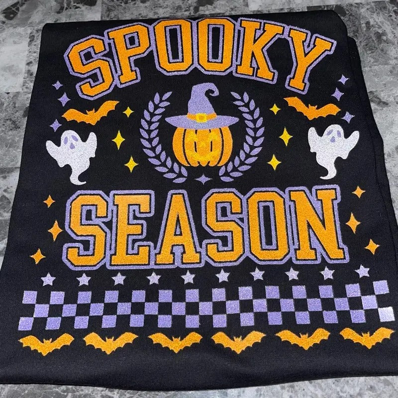 Spooky Season Glitter Fleece Crewneck T-Shirts, Hoodie, Sweatshirt | WearSparks.com