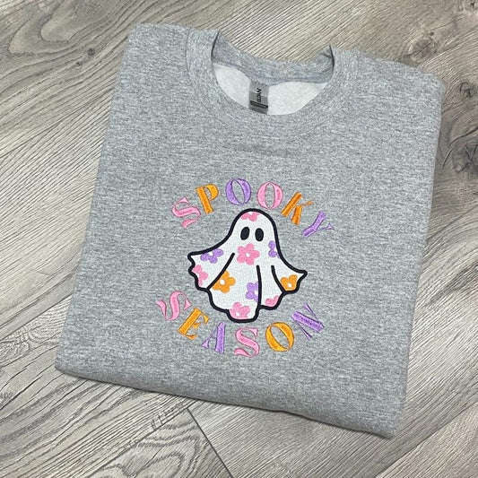 Spooky Season Groovy Floral Ghost Crewneck T-Shirts, Hoodie, Sweatshirt | WearSparks.com