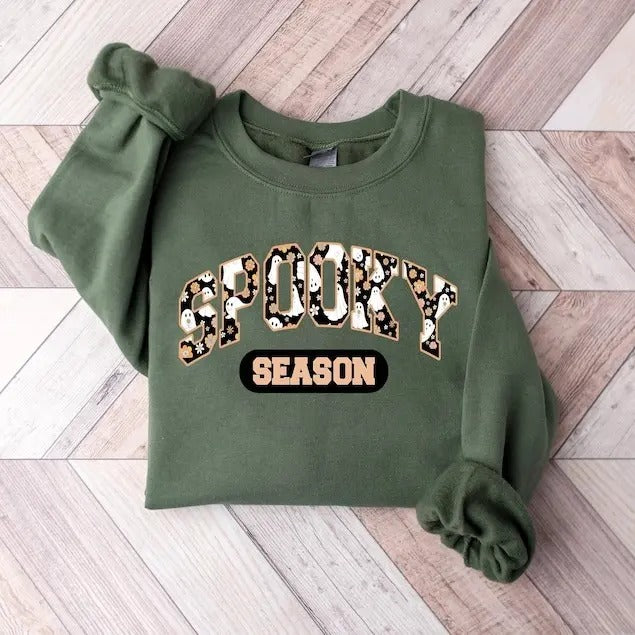 Spooky Season Sweatshirt, Halloween Shirt, Halloween Gift, Cute Fall Shirt, Halloween Women's Shirt, Spooky Halloween,...