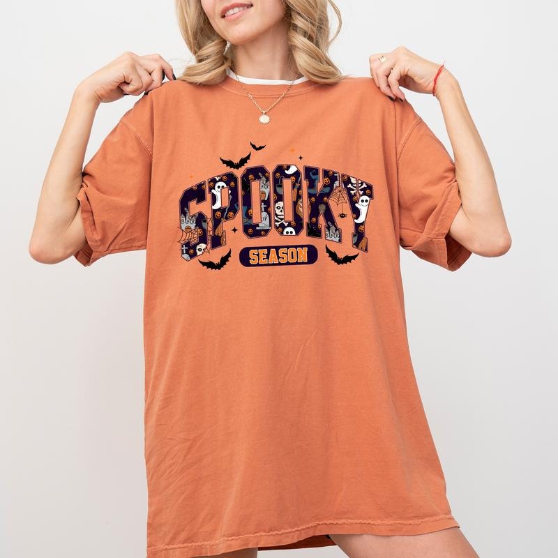 Spooky Season Sweatshirt, Spooky Season Distressed Graphic Printed Sweater, Spooky Vibes Crewneck, Retro Spooky Season...