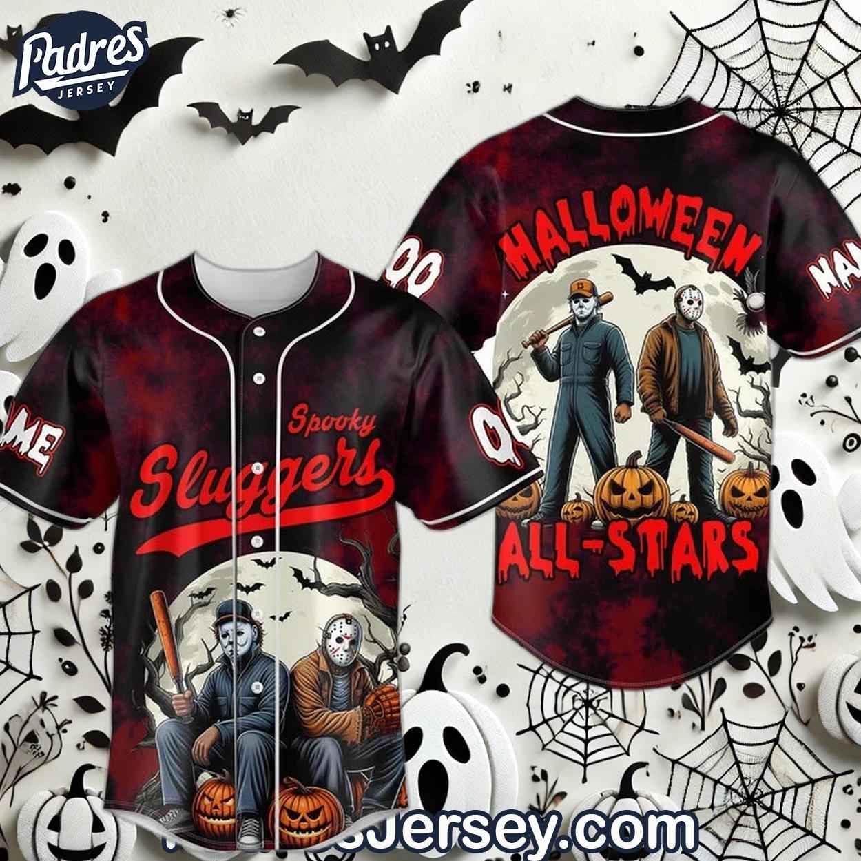 Spooky Slugger Halloween All Stars Custom Baseball Jersey - Padres Jersey Oasis: Elevate Your Baseball Style... (Image 1)