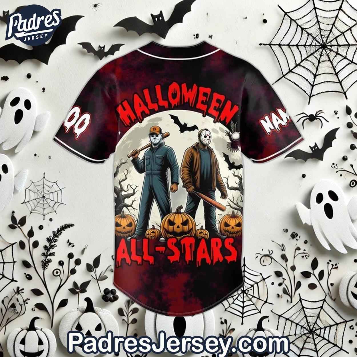 Spooky Slugger Halloween All Stars Custom Baseball Jersey - Padres Jersey Oasis: Elevate Your Baseball Style... (Image 3)