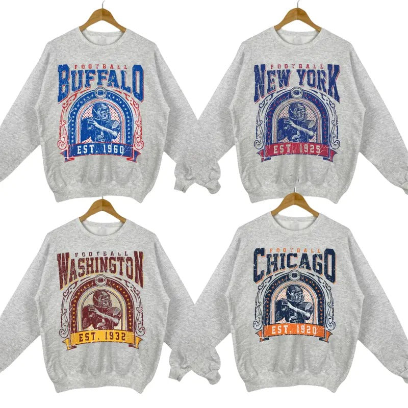 Sport Grey Football Sweatshirt - Classic Unisex Crewneck for Fans T-Shirts, Hoodie | WearSparks.com