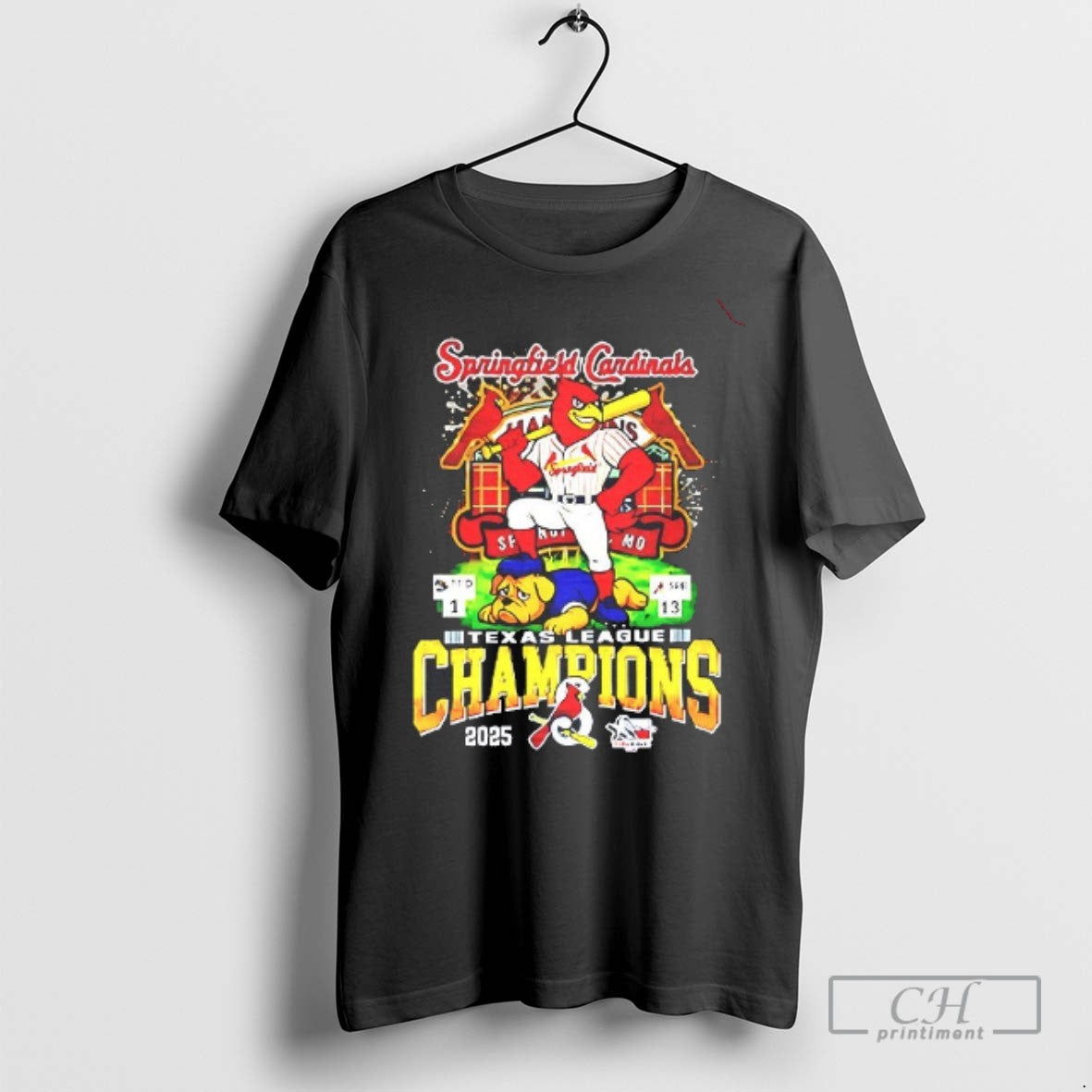 Springfield Cardinals Texas League Champions 2025 Mascot T Shirts
