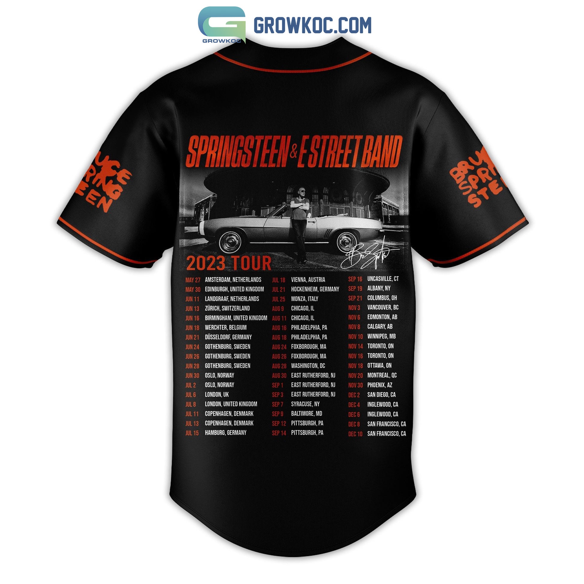Springstreen&Estreet Band 2023 Tour Black Design Baseball Jersey
