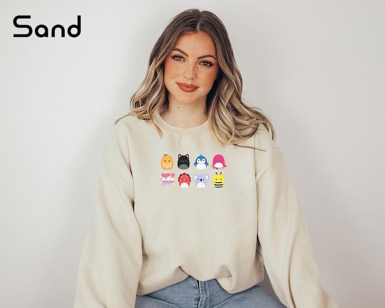 Squishmallow Sweatshirt, Squish Squad Sweatshirt, Cute Squishmallow Sweatshirt, Animal Lover Sweatshirt, Cute Animals...