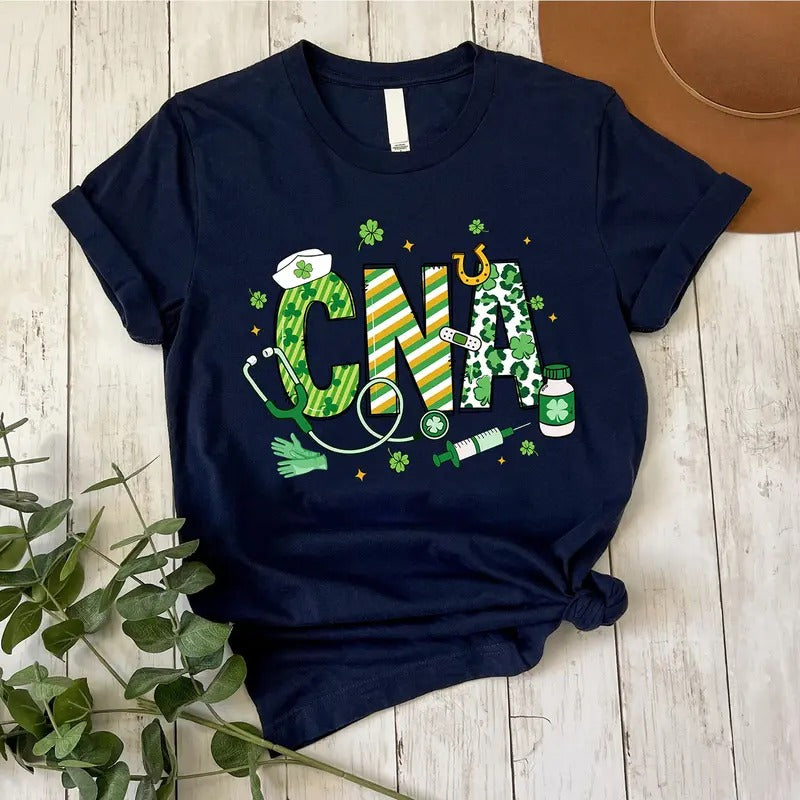 St. Patrick's Day Coquette Bow Nurse T-shirt, Lucky Shamrock Shirt, St Pattys Nursing Tee Hoodie, Sweatshirt | WearSparks.com