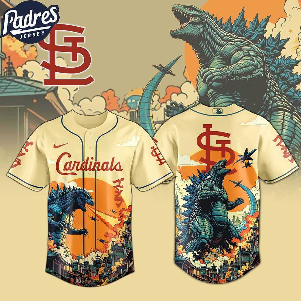 St Louis Cardinals MLB Godzilla 2025 Baseball Jersey - Padres Jersey Oasis: Elevate Your Baseball Style Game T-Shirts,...