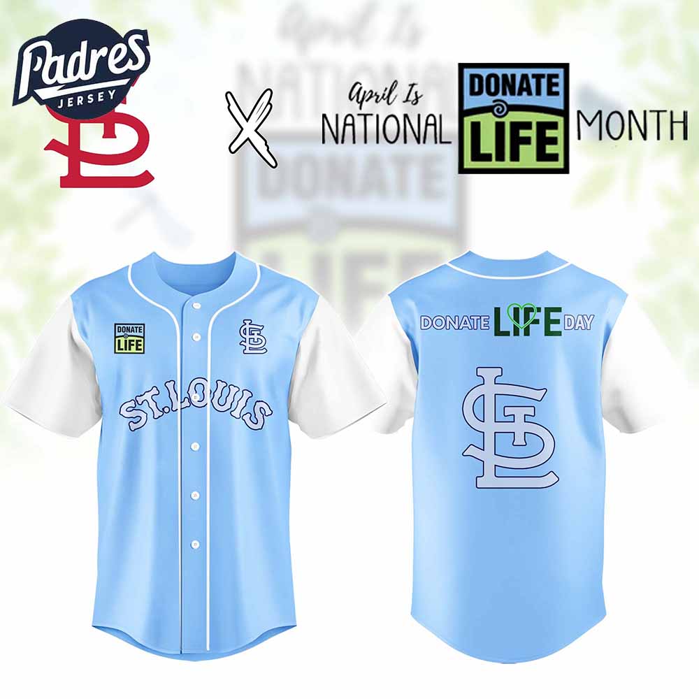 St Louis Cardinals MLB x Donate Life Month Personalized Baseball Jersey Outfit - Padres Jersey Oasis: Elevate Your...