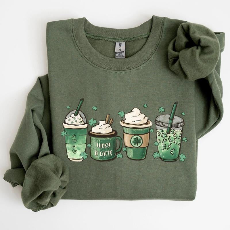 St Patrick's Day Coffee Drinks Sweatshirt T-Shirts, Hoodie | WearSparks.com