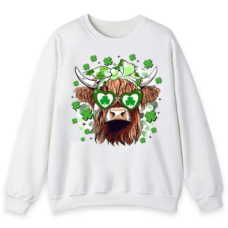 St Patrick's Day Highland Cow shirt Hoodie, Sweatshirt | WearSparks.com