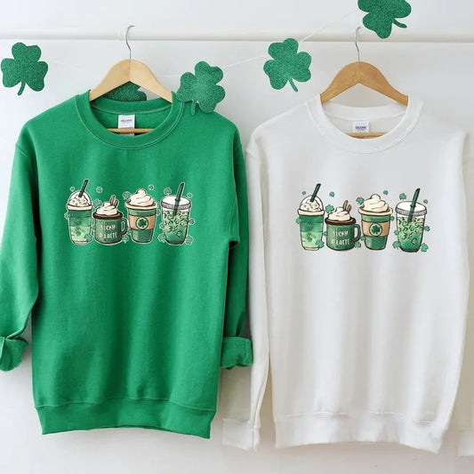 St Patricks Day Coffee Crewneck Sweatshirt, Hoodie, Tshirt, St Patrick's Day Gifts | WearSparks.com
