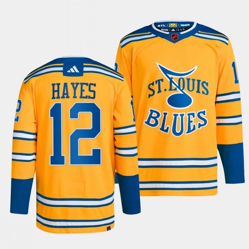 St. Louis Blues #12 kevin hayes reverse retro 2.0 primegreen authentic pro yellow jersey