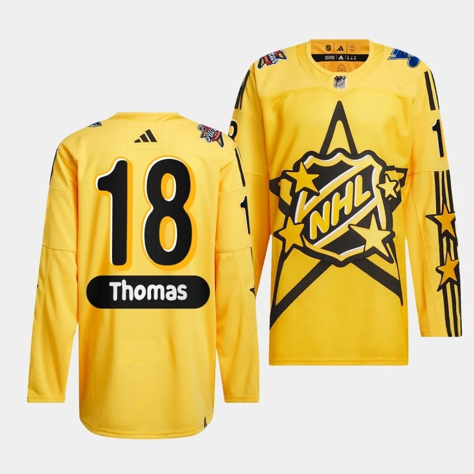 St. Louis Blues #18 Robert Thomas 2024 NHL All-Star Yellow Jersey Style 1