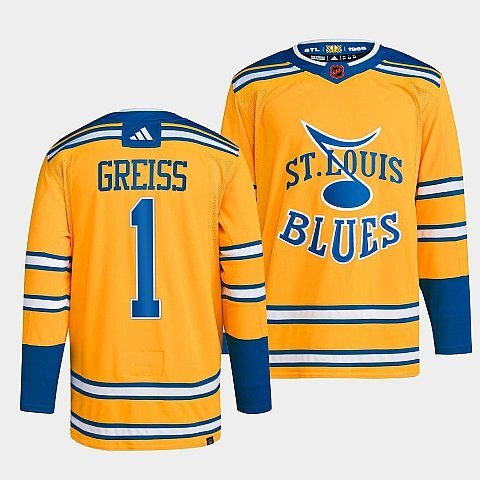 St. Louis Blues #1 thomas-greiss-yellow-2022reverse-retro-2.0-authentic-primegreen-jersey