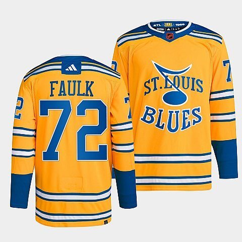 St. Louis Blues #72 justin-faulk-yellow-2022reverse-retro-2.0-authentic-primegreen-jersey