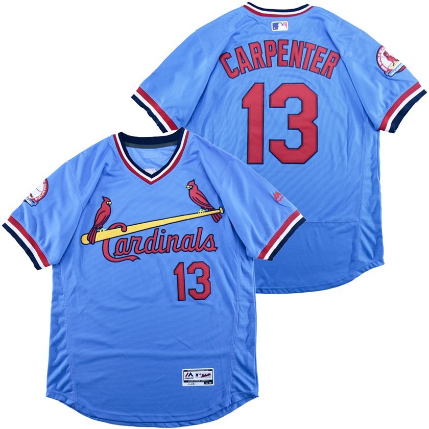 St. Louis Cardinals #13 Matt Carpenter Cardinals 13 Blue Pullover Elite