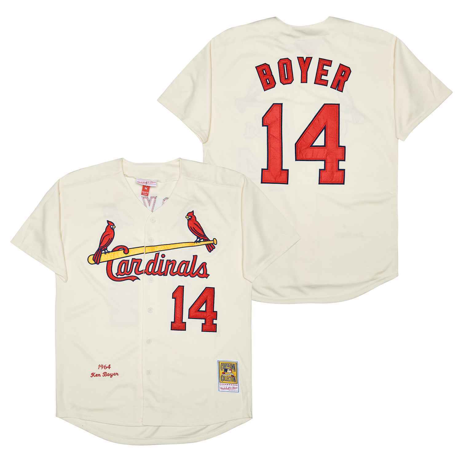 St. Louis Cardinals #14 Ken Boyer Cardinals 14 Off-White 1964 Retro