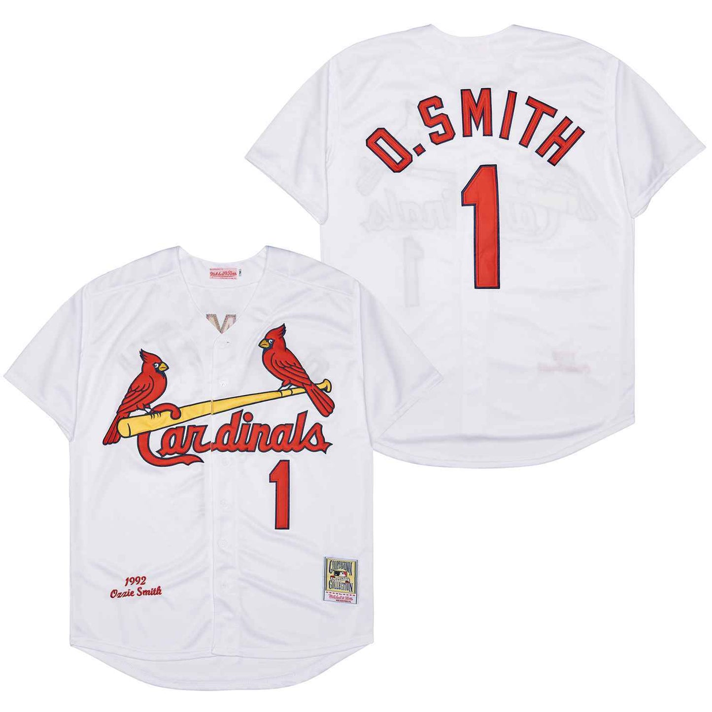 St. Louis Cardinals #1 Ozzie Smith Cardinals 1 White 1992 Retro