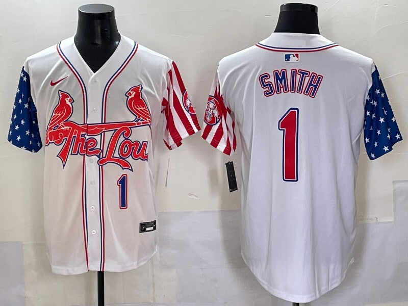 St. Louis Cardinals #1 Ozzie Smith Red Edition Adult Style 2