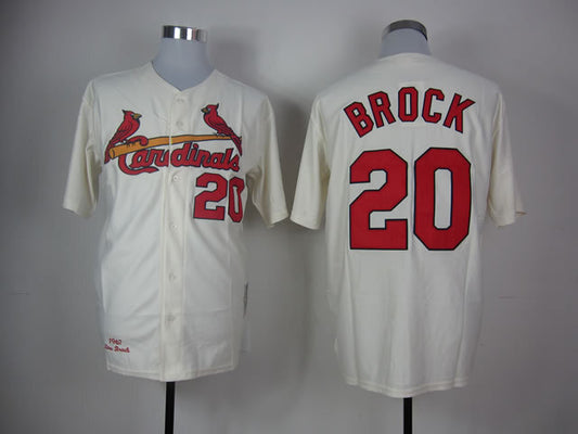 St. Louis Cardinals #20 Brock Cardinals 20 Off-White 1967 Retro Style 2