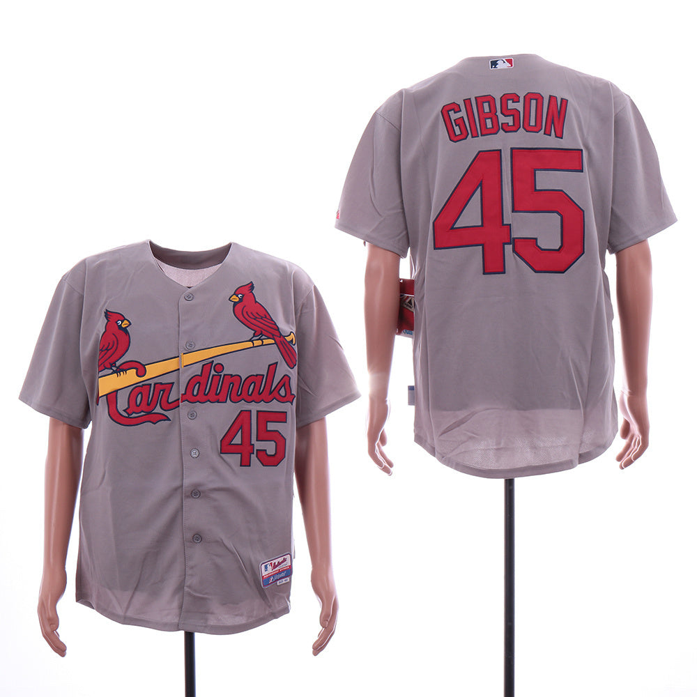 St. Louis Cardinals #45 Bob Gibson Cardinals 45 Gray Elite