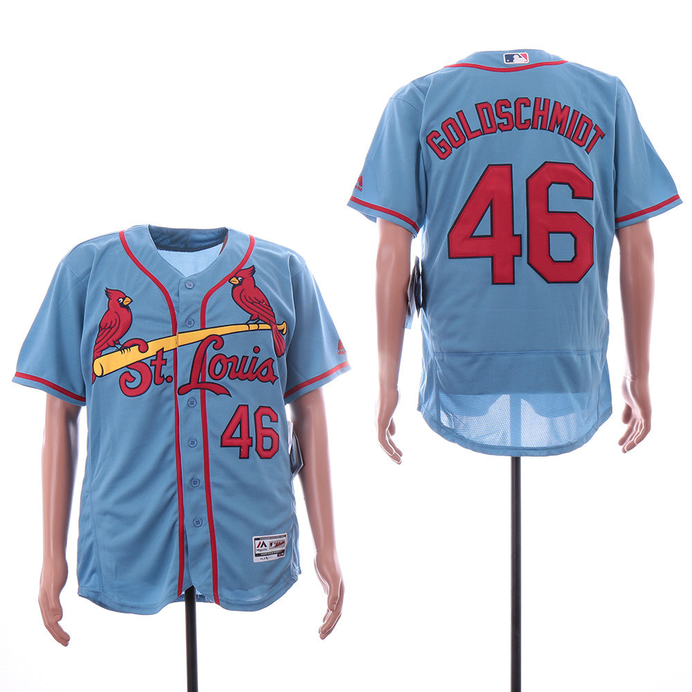 St. Louis Cardinals #46 Paul Goldschmidt Cardinals 46 Light Blue Elite