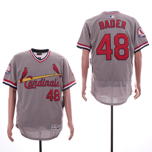 St. Louis Cardinals #48 Harrison Bader Cardinals 48 Gray Elite Style 1