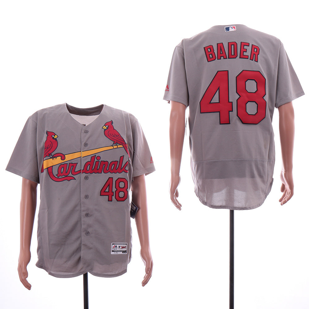 St. Louis Cardinals #48 Harrison Bader Cardinals 48 Gray Elite Style 2