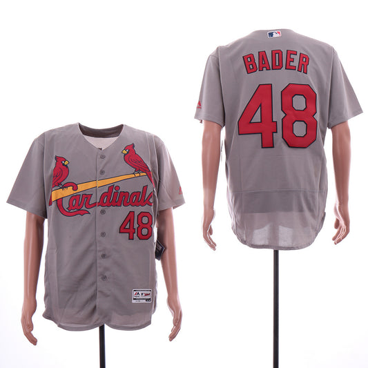 St. Louis Cardinals #48 Harrison Bader Cardinals 48 Gray Elite Style 2