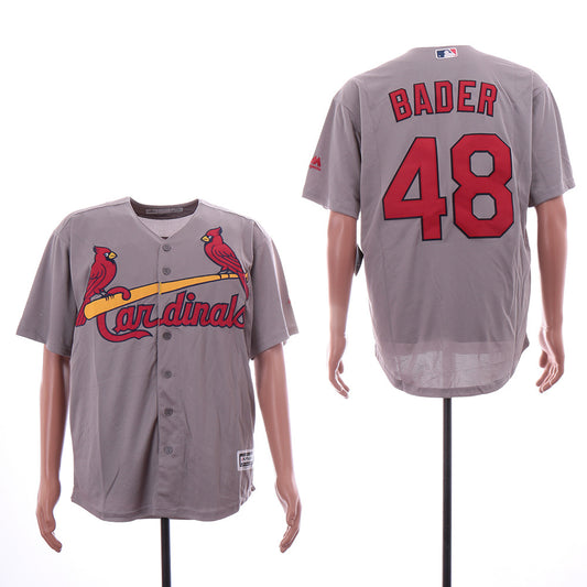 St. Louis Cardinals #48 Harrison Bader Cardinals 48 Gray Fan Style 1
