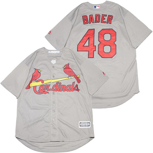 St. Louis Cardinals #48 Harrison Bader Cardinals 48 Gray Fan Style 2